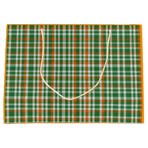  Saint Patrick's day Ireland Flag coloured gingham Large Gift Bag