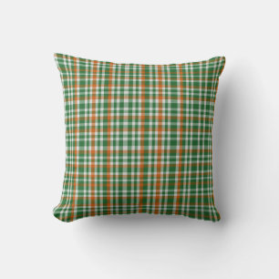Saint Patrick's day Ireland Flag coloured gingham Throw Pillow
