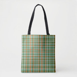 Saint Patrick's day Ireland Flag coloured gingham Tote Bag