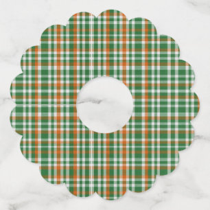  Saint Patrick's day Ireland Flag coloured gingham Wine Glass Tag