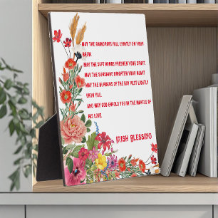Saint Patrick's Day Irish Blessing Floral Collage Plaque