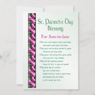 Saint Patricks Day Irish Blessing for Son-in-law H Holiday Card
