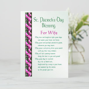 Saint Patricks Day Irish Blessing for Wife Holiday Card