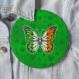 Saint Patrick's Day Irish butterfly 6 Inch Round Button