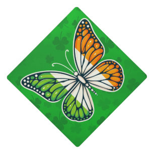 Saint Patrick's Day Irish butterfly Graduation Cap Topper