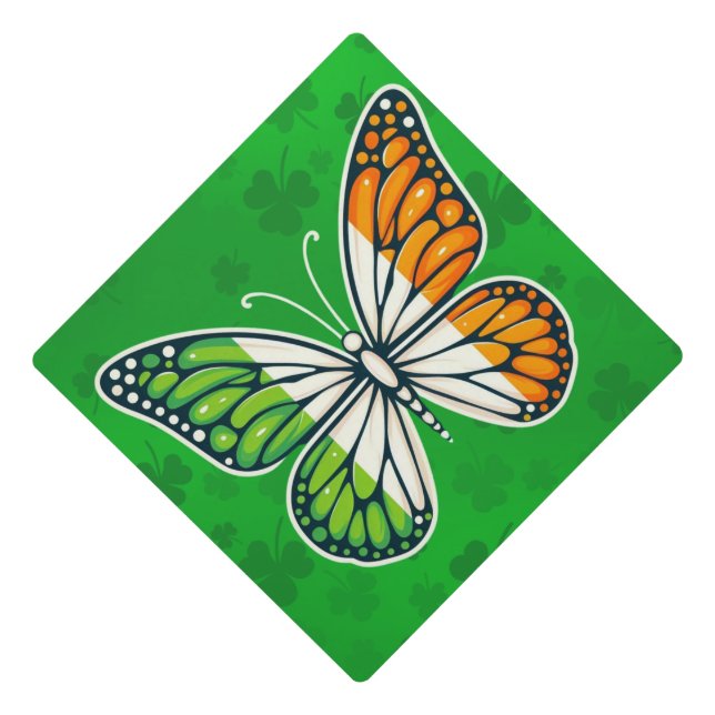 Saint Patrick's Day Irish butterfly Graduation Cap Topper (Front)