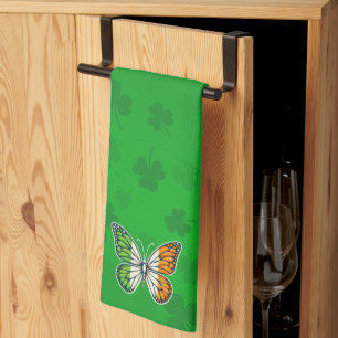 Saint Patrick's Day Irish butterfly Kitchen Towel