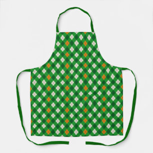 Saint Patrick's Day Irish colored argyle Apron