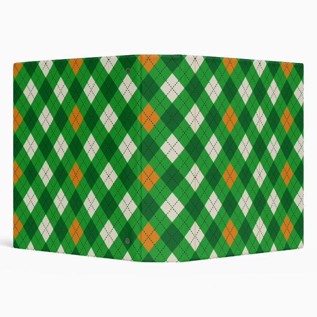  Saint Patrick's Day Irish colored argyle Binder (Background)