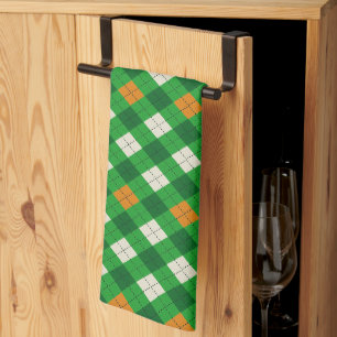  Saint Patrick's Day Irish colored argyle Kitchen Towel