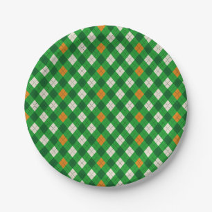  Saint Patrick's Day Irish colored argyle Paper Plate