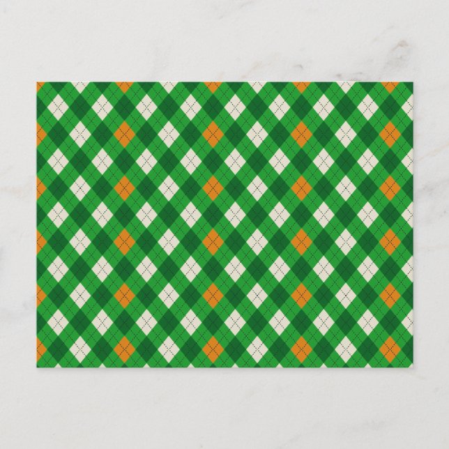  Saint Patrick's Day Irish colored argyle Postcard (Front)