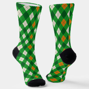  Saint Patrick's Day Irish colored argyle Socks