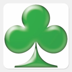 Saint Patrick's Day Irish Green Clover Shamrock Square Sticker