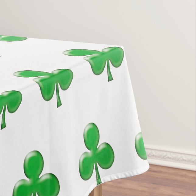 Saint Patrick's Day Irish Green Clover Shamrock Tablecloth (In Situ)
