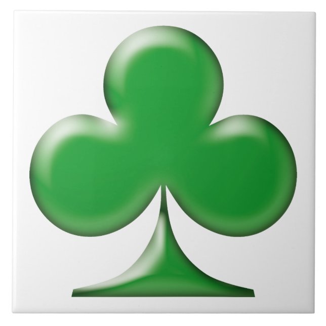 Saint Patrick's Day Irish Green Clover Shamrock Tile (Front)