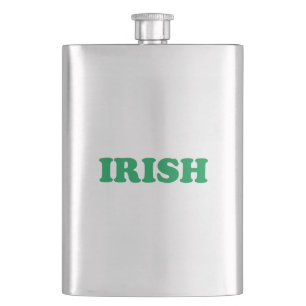 Saint Patrick's Day Irish Green letters Hip Flask