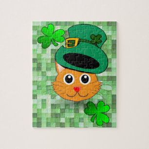Saint Patrick's Day Jigsaw Puzzle Cat