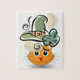 Saint Patrick's Day Jigsaw Puzzle Cat