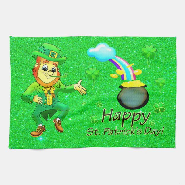 Saint Patrick's Day Kitchen Hand Towel (Horizontal)
