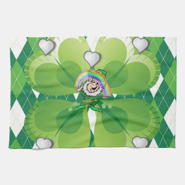 Saint Patrick's Day Kitchen Hand Towel (Horizontal)