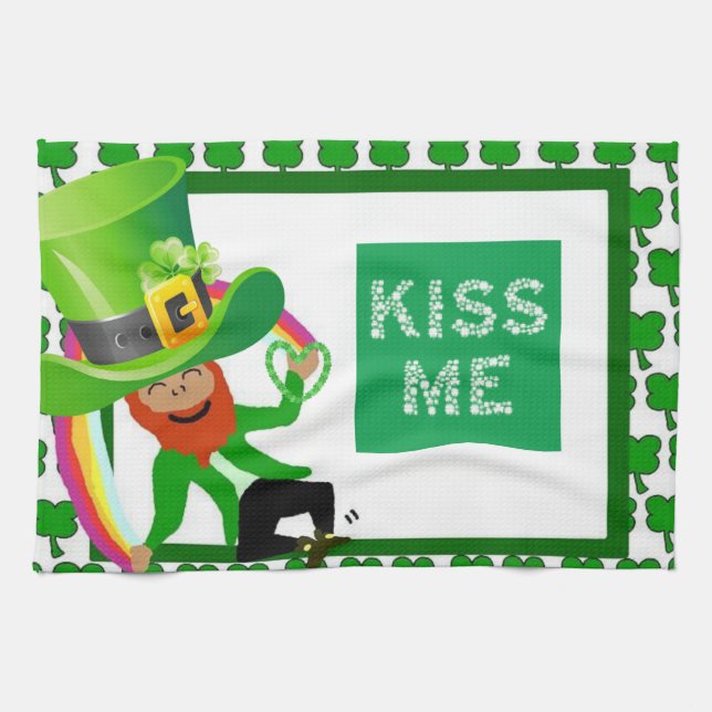 Saint Patrick's Day Kitchen Hand Towel (Horizontal)