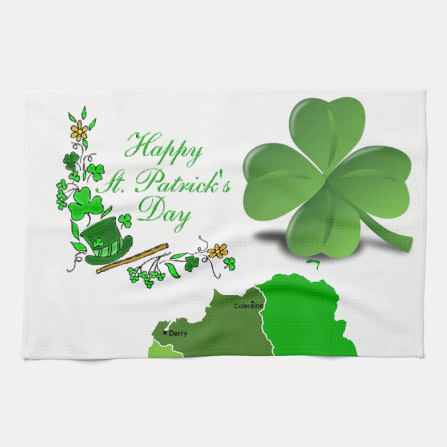 Saint Patrick's Day Kitchen Hand Towel (Horizontal)