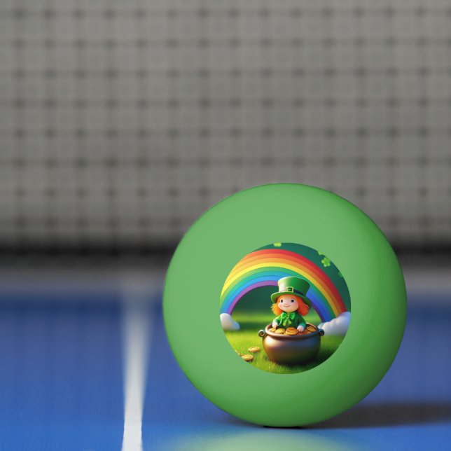 Saint Patrick's Day Leprechaun Pot of Gold  Ping Pong Ball (Net)
