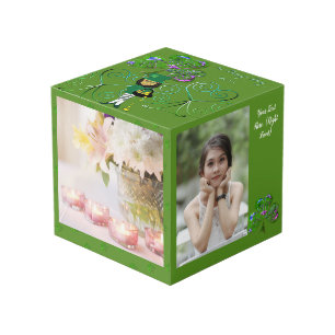 Saint Patrick's Day Leprechaun Shamrock Photo Cube