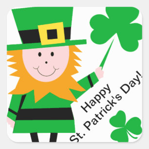 Saint Patrick's Day Leprechaun Shamrock Stickers