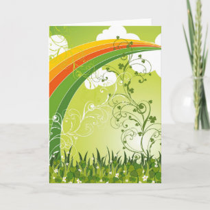 Saint Patrick's Day Lucky Clovers Shamrock Irish Card