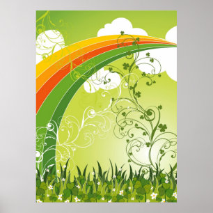 Saint Patrick's Day Lucky Clovers Shamrock Irish Poster