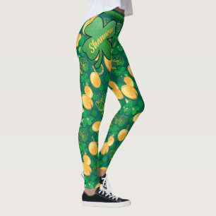 Saint Patrick's Day Lucky Gold Coin Personalized Leggings