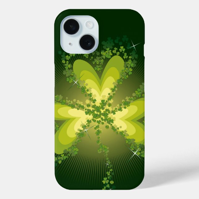 Saint Patrick's Day Magic Green Shamrock Clover Case-Mate iPhone Case (Back)