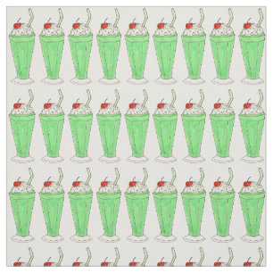 Saint Patrick's Day Mint Green Milkshake Shake Fabric