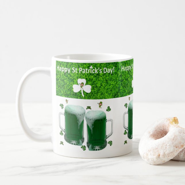 Saint Patrick's Day Mug Beer (With Donut)