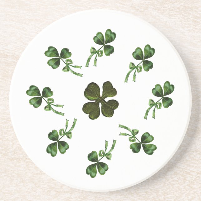 SAINT PATRICK'S DAY PARTY 3 shamrock Coaster (Front)