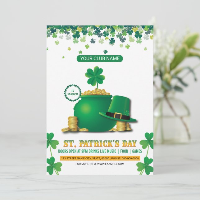 Saint Patricks Day Party Invitation (Debout devant)