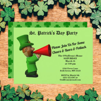Saint Patrick's Day Party Potluck Invitation Faire