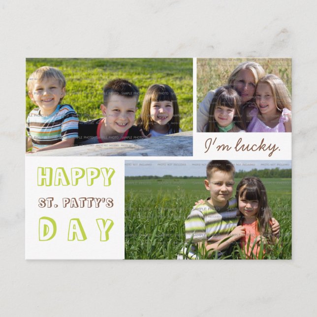 Saint Patrick's Day Photo Collage Carte postale Mo (Devant)