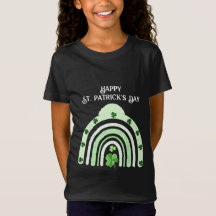 Saint Patricks Day Rainbow Shamrocks Lucky Girl T-