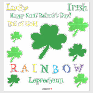 Saint Patrick's Day Rainbow Shamrocks Vinyl