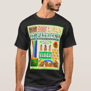 Saint Patricks Day Retro Capybara Plush Pets Funny T-Shirt