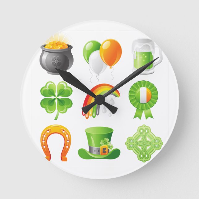 saint patricks day round clock (Front)