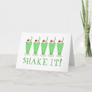 Saint Patrick's Day Shake It Mint Green Milkshake Card