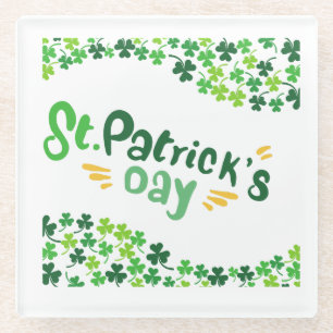Saint Patrick's Day,Shamrock,Irish Glass Coaster