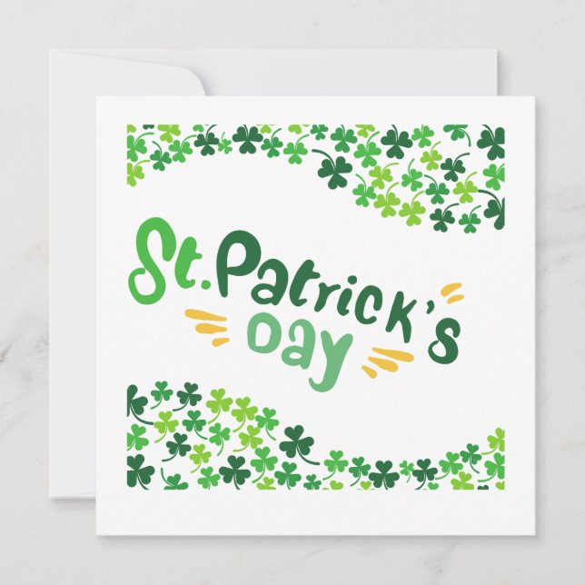 Saint Patrick's Day,Shamrock,Irish  Invitation (Front)