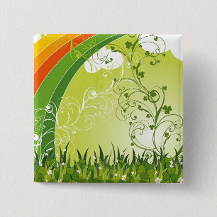 Saint Patrick's Day Shamrock Lucky Clovers Button