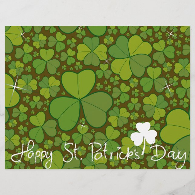 Saint Patrick's Day Shamrock Lucky Clovers Leaves Flyer (Front)