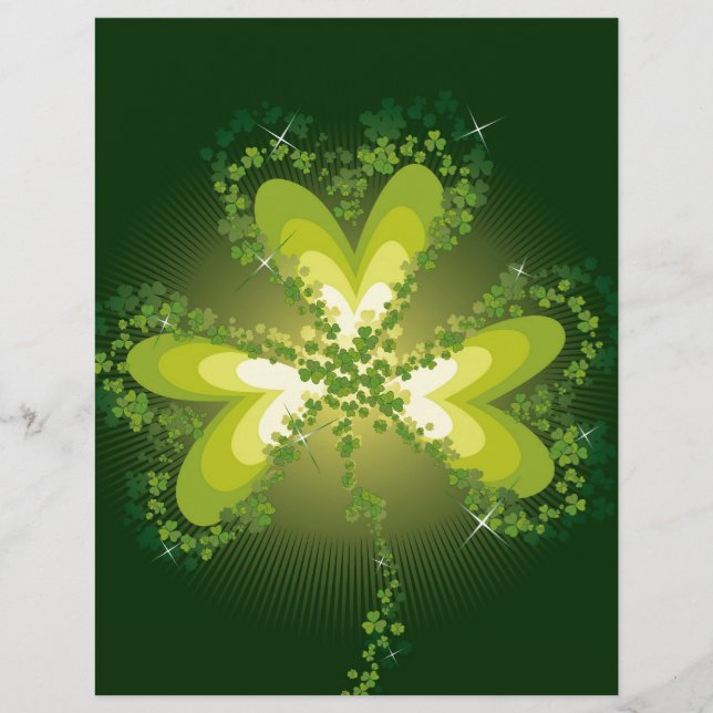Saint Patrick's Day Shamrock Lucky Clovers Leaves Flyer (Front)